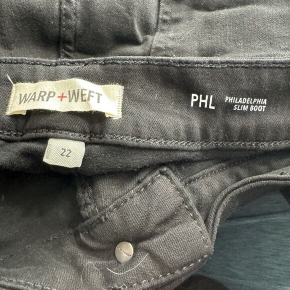 NEW $98 Warp And Weft PHL Philadelphia Slim Boot Cut Black Jeans Women’s Plus 22 - Picture 11 of 13